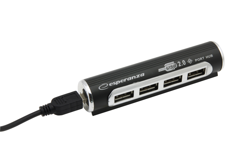 Esperanza EA127 interface hub 480 Mbit/s Black USB centrmezgli