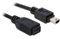 USB Verl. Delock Mini-B -> Mini-B St/Bu 1.00m sw USB kabelis