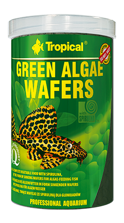 TROPICAL Green Algae Wafers - food for aquarium fish - 1000 ml/450 g zivju barība