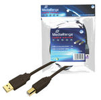 USB Kabel MediaRange A -> B St/St 1.80m sw Blister USB kabelis