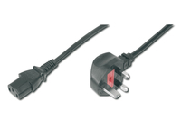 ASSMANN Power Cord Connection Cable UK angled M(plug)/IEC C13 F(jack) 1,8m black Barošanas kabelis