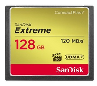 SanDisk Extreme CF 120MB/s, 85MB/s write, UDMA7, 128GB atmiņas karte