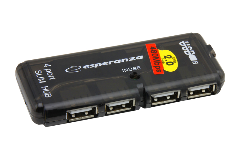Esperanza EA112 (4x USB 2.0; black color) USB centrmezgli