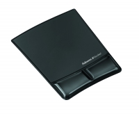 Fellowes - CRYSTAL - mouse and wrist pad Health-V, black peles paliknis