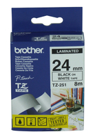 Brother P-Touch Tape Black On White 24 mm x 8 m