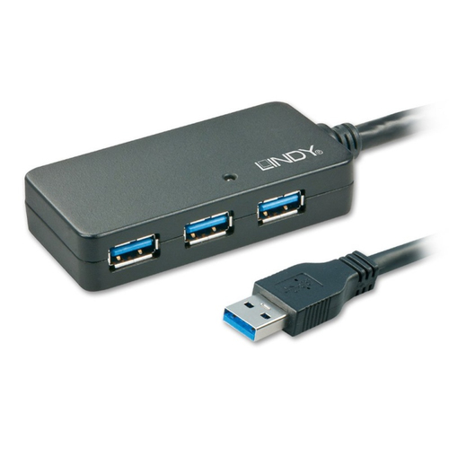 Lindy 4xUSB 3.0, 5Gbps, 10m  4002888431590 USB centrmezgli