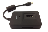 Ednet OTG USB 2.0 Hub & Card Reader for Smartphones and Tablets black color USB centrmezgli