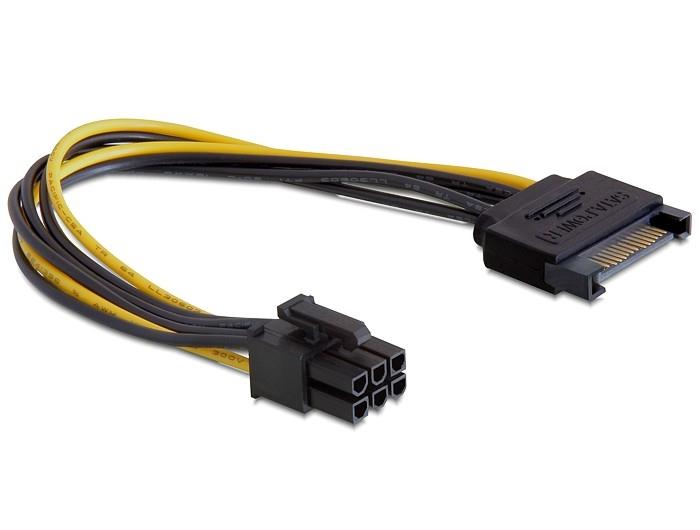 Delock cable Power SATA 15 pin > 6 pin PCI Express. 0.21m kabelis datoram