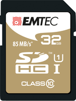 Emtec memory card SDHC 32GB Class 10 Gold+ (85MB/s, 21MB/s) atmiņas karte
