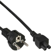 InLine 16656N Netzkabel SchuKo-Stecker auf C5 Buchse black 1m elektrības pagarinātājs