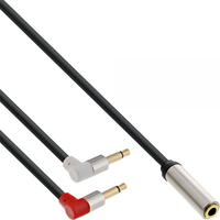 InLine 1m, 2x3.5mm/3.5mm 1m 2 x 3.5mm 3.5mm black Audio-Kabel (99251A) adapteris