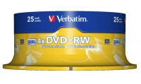 DVD+RW Verbatim [ 25pcs, 4.7GB, 4x, spindle ] matricas
