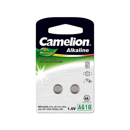 Camelion Alkaline Button celles 1.5V LR54/LR1131/389, 2-pack, no mercury Baterija