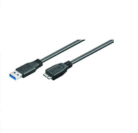 MicroConnect USB3.0  A-B Micro 1m M-M triple shielded, black USB kabelis