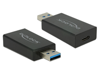 Delock  USB3.1 Adaptor Black A Male > USB Type-C Female