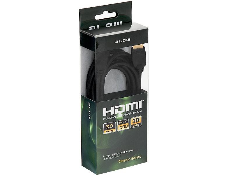 BLOW HDMI-HDMI 3m CLASSIC Angle kabelis video, audio