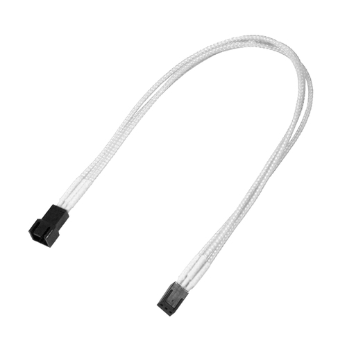 Kabel Nanoxia 3-Pin Verlangerung, 30 cm, Single, white kabelis, vads