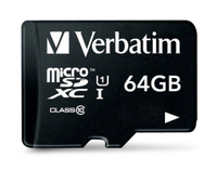 Verbatim  64 GB SD Micro (SDXC) Class 10 With Adaptor atmiņas karte