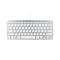 R-Go Tools  Ergo compact keyboard QWERTY, Silver/White klaviatūra