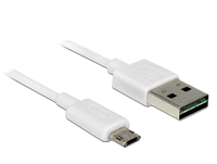 USB Kabel Delock A -> Micro-B St/St 0.20m White Easy USB USB kabelis