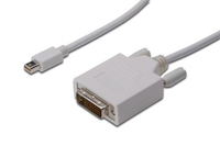 ASSMANN Displayport 1.1a Adapter Cable miniDP M (plug)/DVI-D (24+1) M (plug) 2m kabelis video, audio