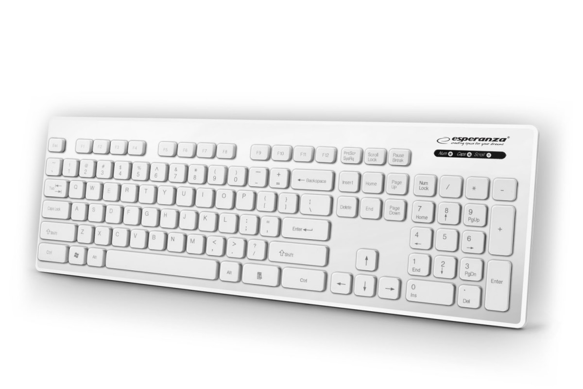 Esperanza WATERPROOF WIRED USB KEYBOARD SINGAPORE WHITE klaviatūra