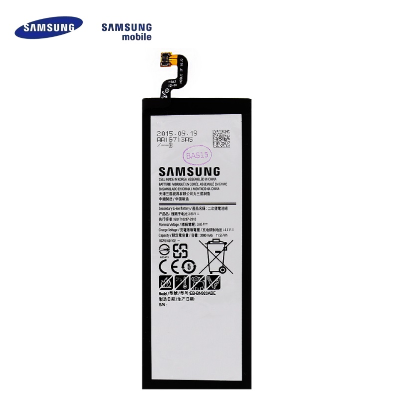 Samsung EB-BN920ABE oriģināls Akumulators N920 Galaxy Note 5 Li-Ion 3000mAh (OEM) akumulators, baterija mobilajam telefonam