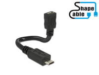 USB Verl. Delock micro-B -> micro-B St/Bu OTG Shape 0.15m USB kabelis