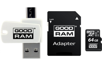 Goodram microSDHC 64GB  CL10 + ADAP + CZYTNIK atmiņas karte