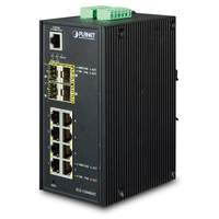 IP30 Industrial 8* 1000TP + 4* 100/1000F SFP Full Managed Ethernet Switch (-40 to 75 degree C, 2*DI, 2*DO, 12V-72VDC IN) komutators
