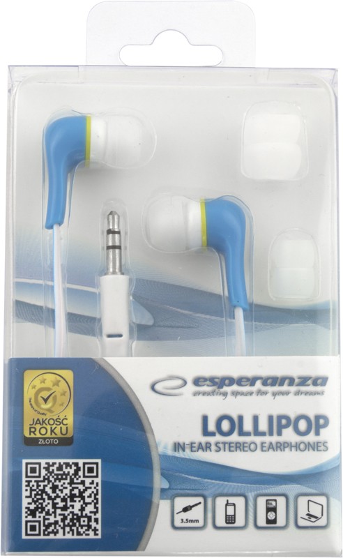 ESPERANZA Audio Stereo Earphones LOLLIPOP EH146B Blue