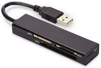 Ednet Card Reader 4-p. USB 2.0 (CF, SD, MicroSD, MS) karšu lasītājs