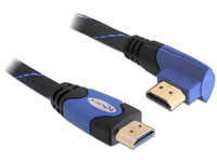 Delock Cable High Speed HDMI with Ethernet-HDMI A male>HDMI A male angled 4K 1m kabelis video, audio