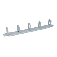 LOGILINK- 19'' Cable Management Bar 1U with 5 turnable plastic brackets, grey Serveru aksesuāri