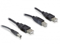 DeLOCK 82461 Kabelset 2-fach USB-A USB-A  Stecker > DC Stecker + USB-A Stecker > USB-B Stecker USB kabelis