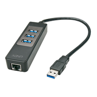 Lindy USB 3.1/3.0 Hub & Gigabit Ethernet Adapter USB centrmezgli