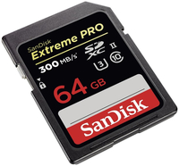 Sandisk Extreme PRO SDXC 64GB - 300MB/s UHS-II atmiņas karte