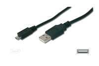 ASSMANN USB 2.0 HighSpeed Connection Cable USB A M(plug)/microUSB B M(plug) 1,0m USB kabelis