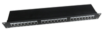 Gembird 19'' patch panel 24 port 1U cat.5e with rear cable management, black Serveru aksesuāri