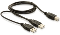 USB Kabel Delock B -> 2x A St/St  1.00m sw USB kabelis