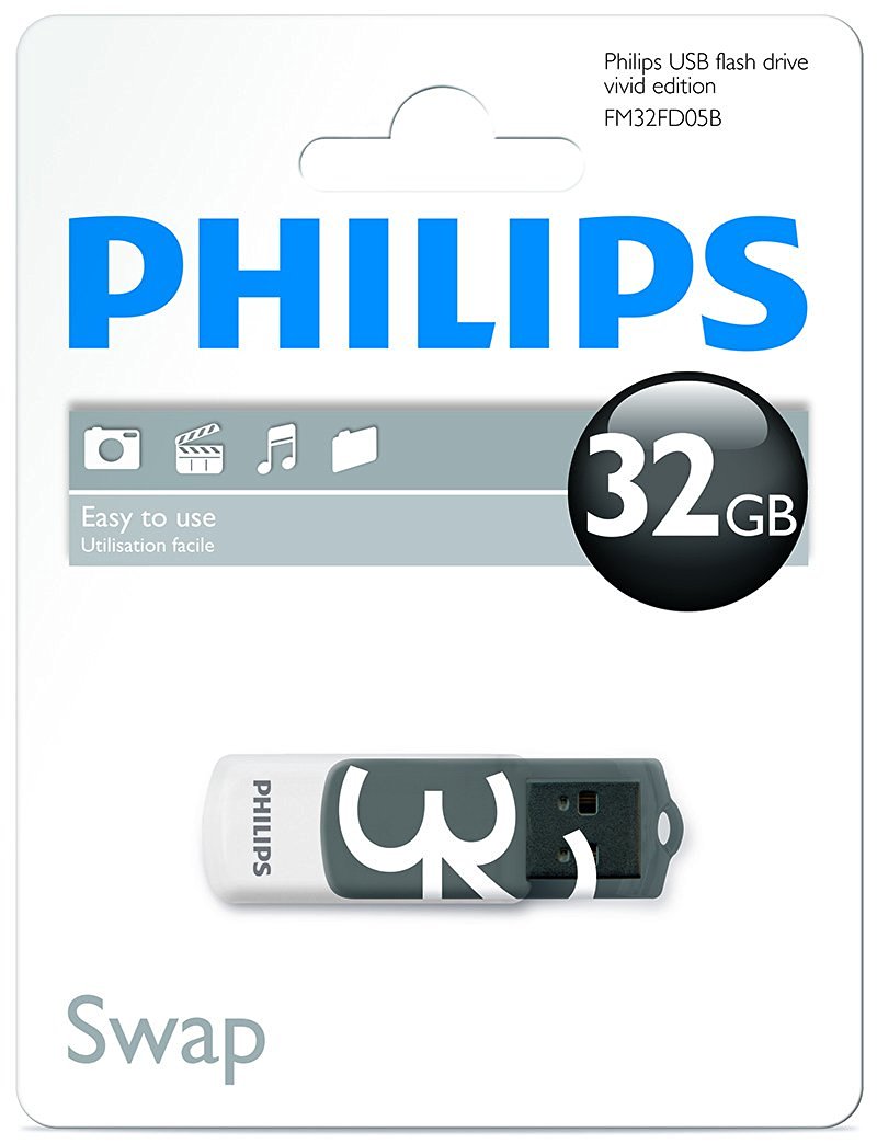 Philips USB 2.0 Flash Drive Vivid Edition Gray 32GB USB Flash atmiņa