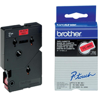 Tape Brother 12mm BLACK ON RED TAPE biroja tehnikas aksesuāri
