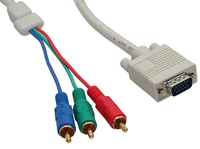 InLine VGA RGB Kabel, VGA Stecker an 3x Cinch Stecker - 2m kabelis video, audio