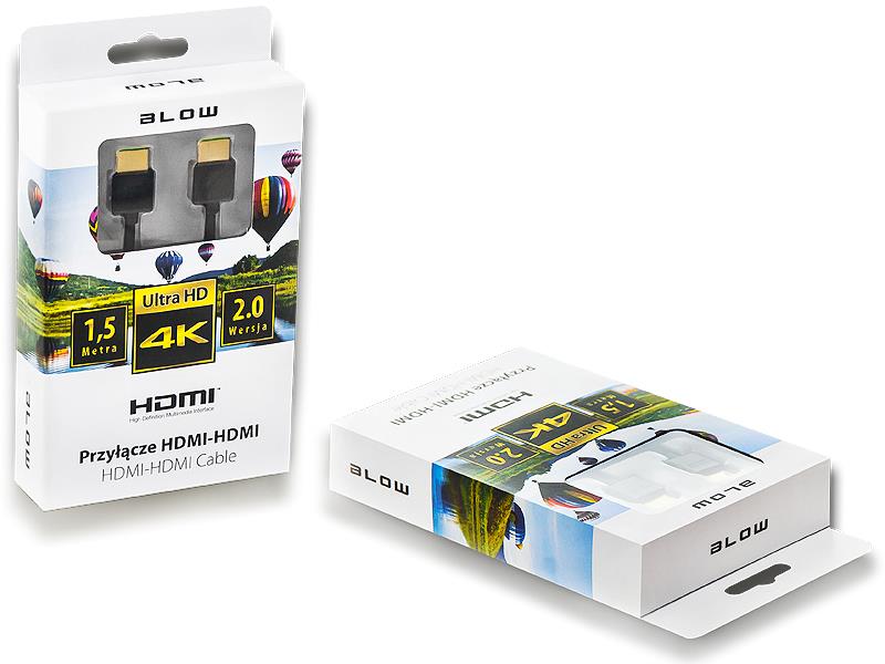 BLOW HDMI-HDMI BLACK 2.0 4K 1,5m kabelis video, audio