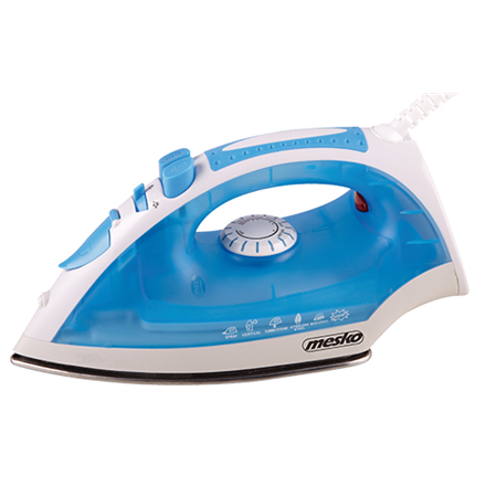 Mesko MS 5023 Blue/White, 2200 W, With cord, Anti-scale system, Vertical steam function Gludeklis