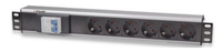 Intellinet Power strip rack 19'' 1.5U 250V/16A 6x Schuko 1,6m double air switch elektrības pagarinātājs