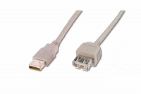 ASSMANN USB 2.0 HighSpeed Extension cable USB A M (plug)/USB A F (jack) 1,8m bla USB kabelis