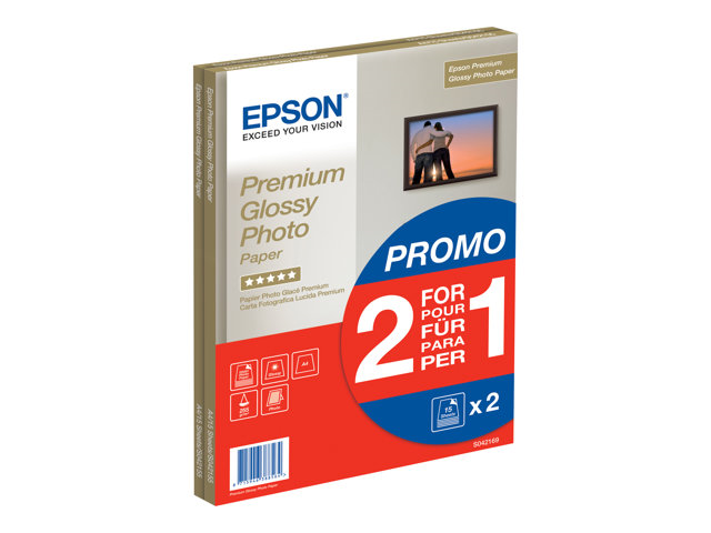 Paper Epson Glossy Photo | promo 2 in 1  | 255g | A4 | 30sheets foto papīrs