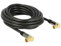 Delock Antenna Cable IEC Plug Angled > IEC Jack Angled RG-6/U 5 m black kabelis, vads