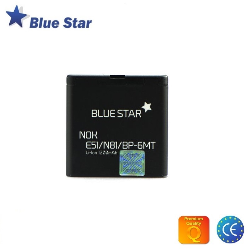 BlueStar Akumulators Nokia E51 N97 N81 Li-Ion 1200 mAh Analogs BP-6MT aksesuārs mobilajiem telefoniem